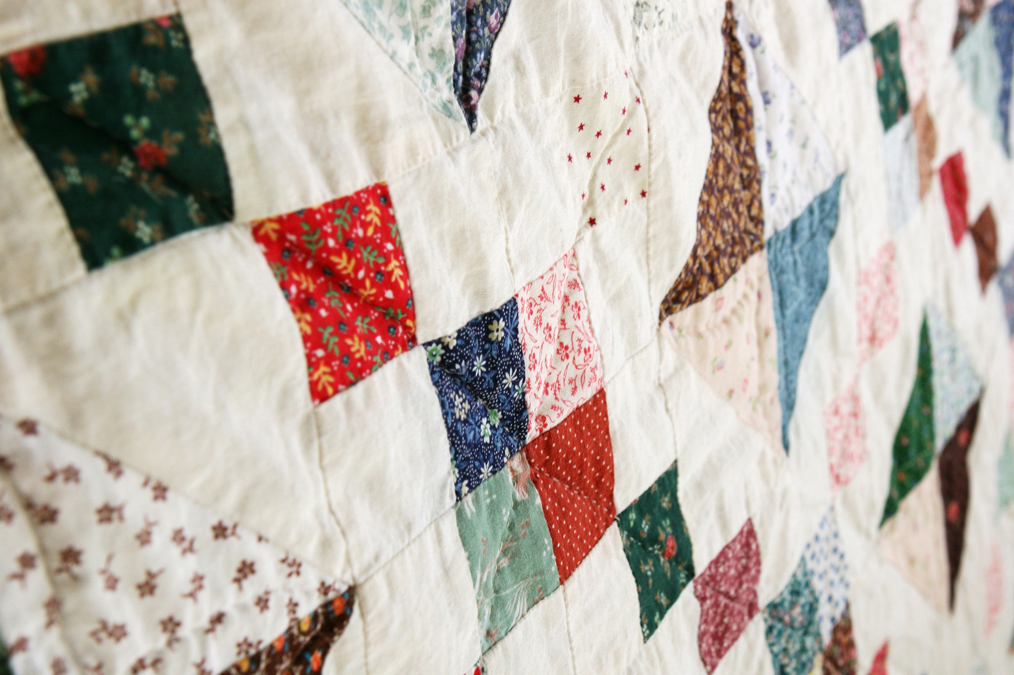 textured quilt close up